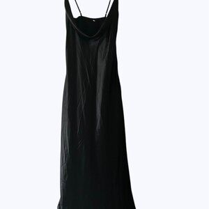 Women's Satin Maxi Slip Dress Size XS Black Cocktail Special Occasion Dress